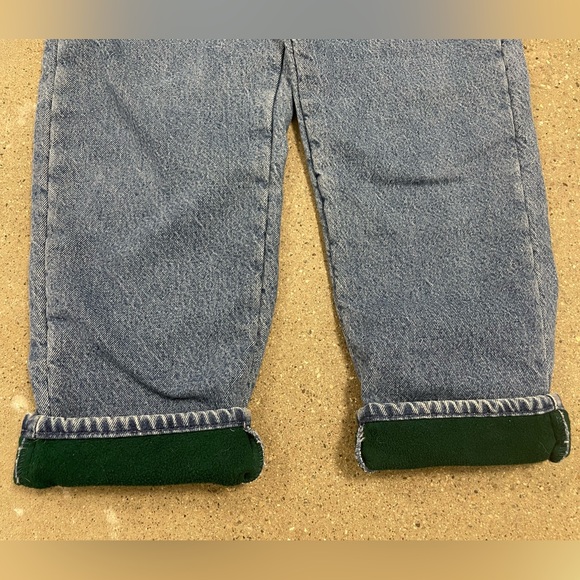 Vintage L.L. Bean Fleece Lined Light Wash Denim Blue Jeans - 36X30 Straight Leg - Picture 6 of 15